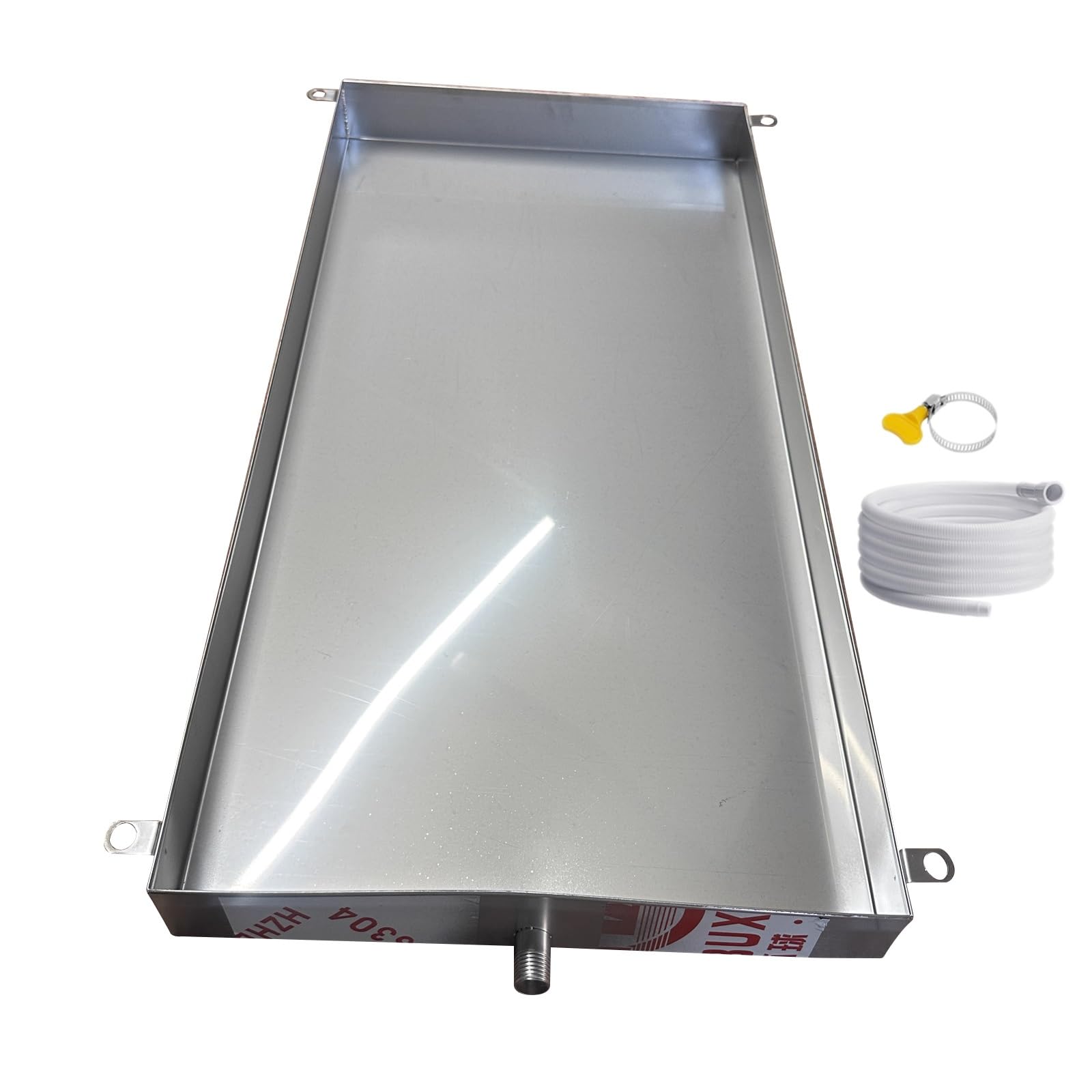 Heavy Du 304 Inless HVAC-Ablaufwanne aus Stahl – AC-Kondensat-Tropfwanne mit Ablaufschlauch, Leckschutz für Klimaanlagen und Waschbereiche (20x20in / 50 x 50 cm)