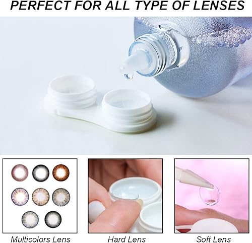 Miniatura 5 de Paquete de 20 fundas transparentes para lentes de contacto, 5 colores a prueba de fugas, kit de soporte para lentes de contacto, estuche compacto de