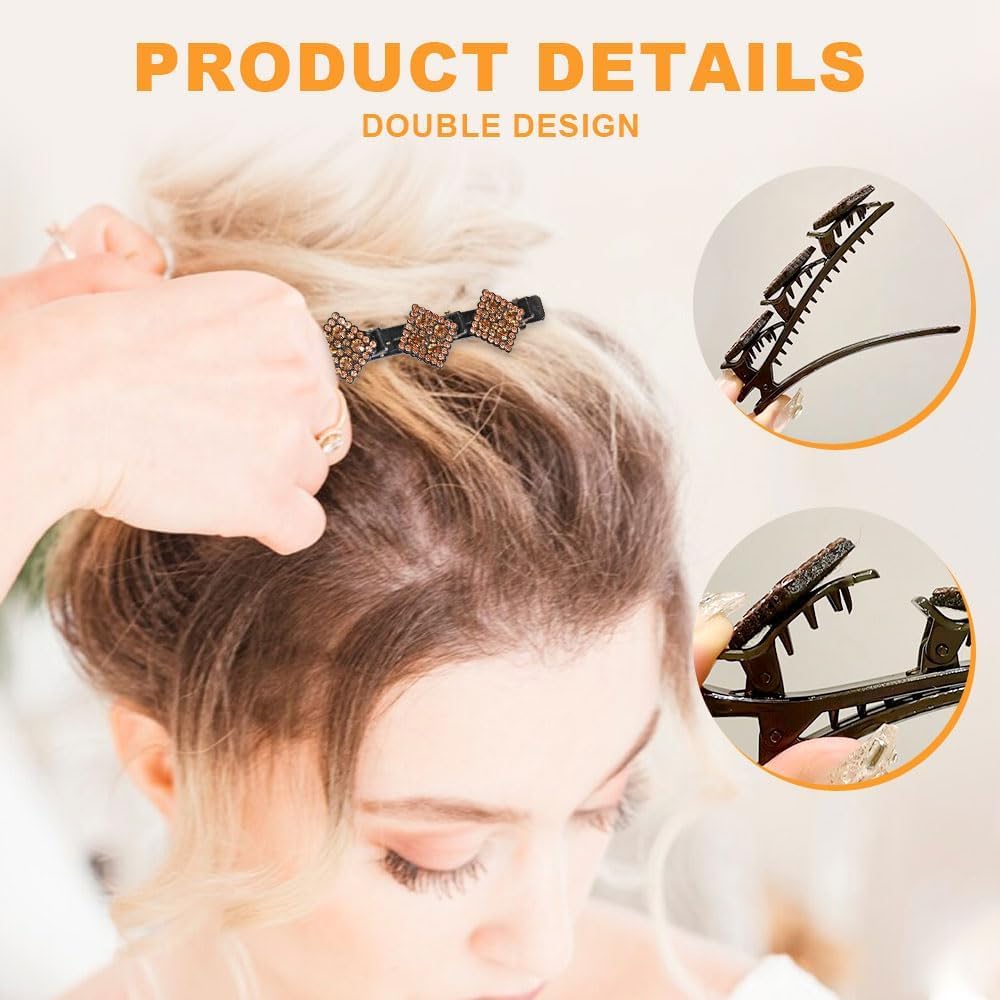 Fermaglio per capelli da donna, nuovo cristallo scintillante, stile becco d'anatra, adatto per lavoro, feste e stile alla moda di tutti i giorni. (10)