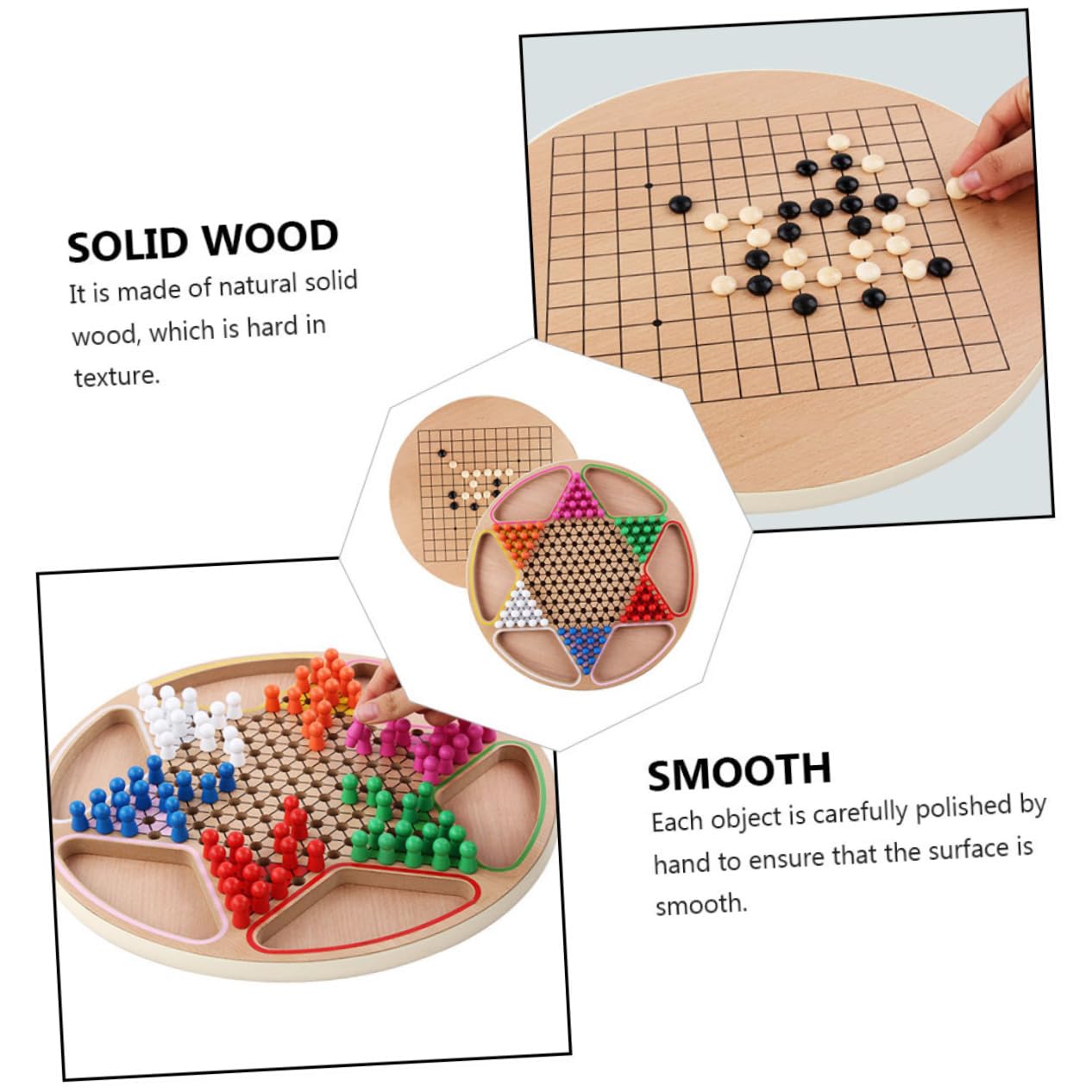 Wooden Chinese Checkers and Gobang Game Set - Image 4