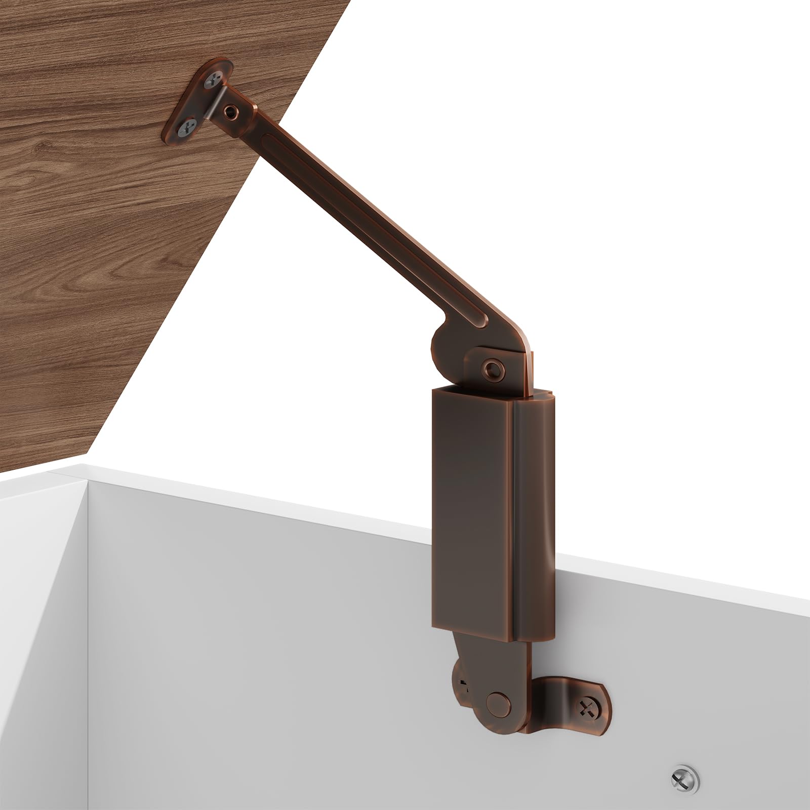 HOOBRO Cassapanca Bambini con Motivo Cane, Baule Giocattoli con 2 Maniglie Sicurezza, 110 x 40 x 49,4 cm, Panca Contenitore Stile Rustico Ingresso, Camera Letto, Soggiorno, Bianco e Noce EWH495CW01