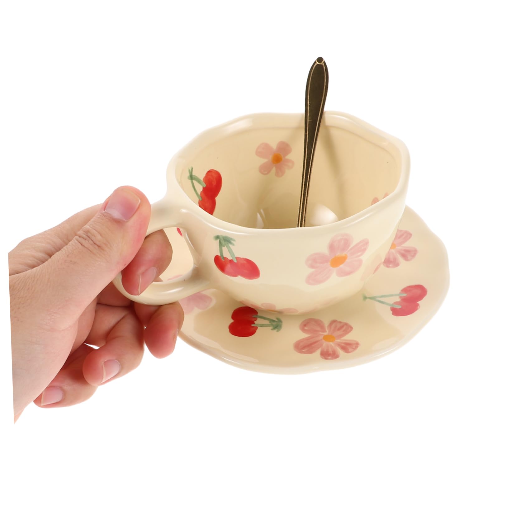 ABOOFAN Tasses à Café à Fleurs Tasses Et Soucoupes Céramique Ensemble De Créatives Déjeuner