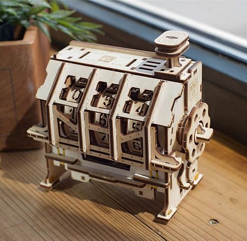 Miniatura 7 de UGEARS STEM Lab Math Series - Rompecabezas 3D educativo e ingeniería únicos con aplicación (contador)