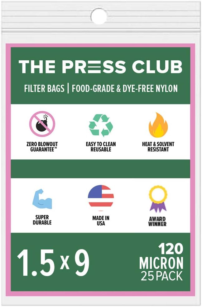 120 Micron | Premium Nylon Tea Filter Bags | 1.5" x 9" | 25 Pack