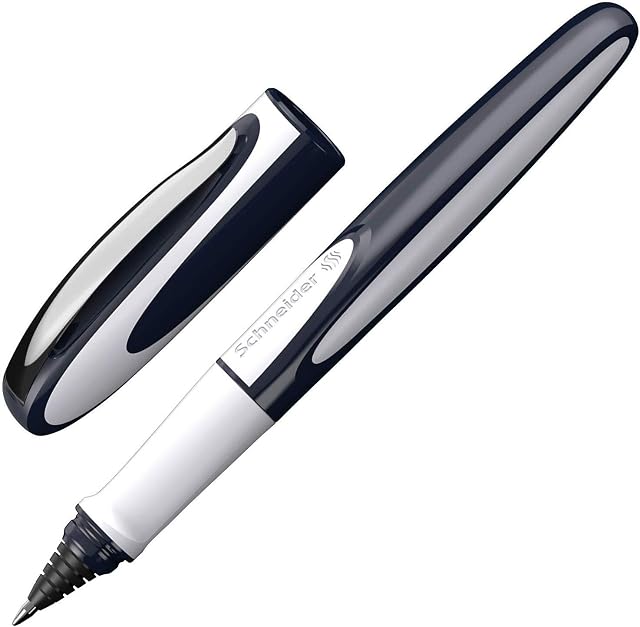 Schneider 187849 Ray Roller-Ball Pen, for Right or Left Handed, White/Grey. Tintenroller Blue/Grey
