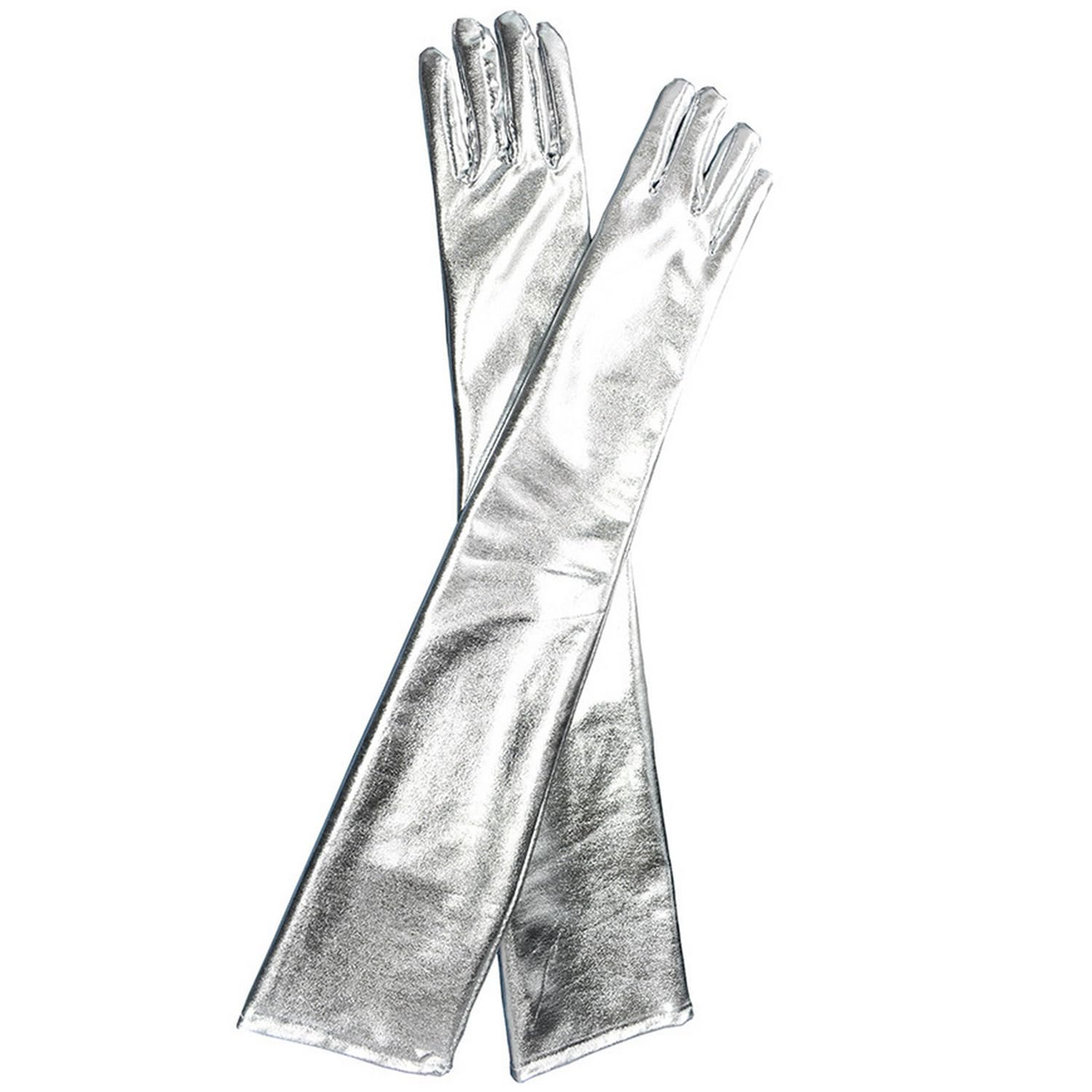 Sihaby Long Patent Leather Gloves,Women Opera Gloves,Fashion Gloves for Costume Dance Halloween Evening Party