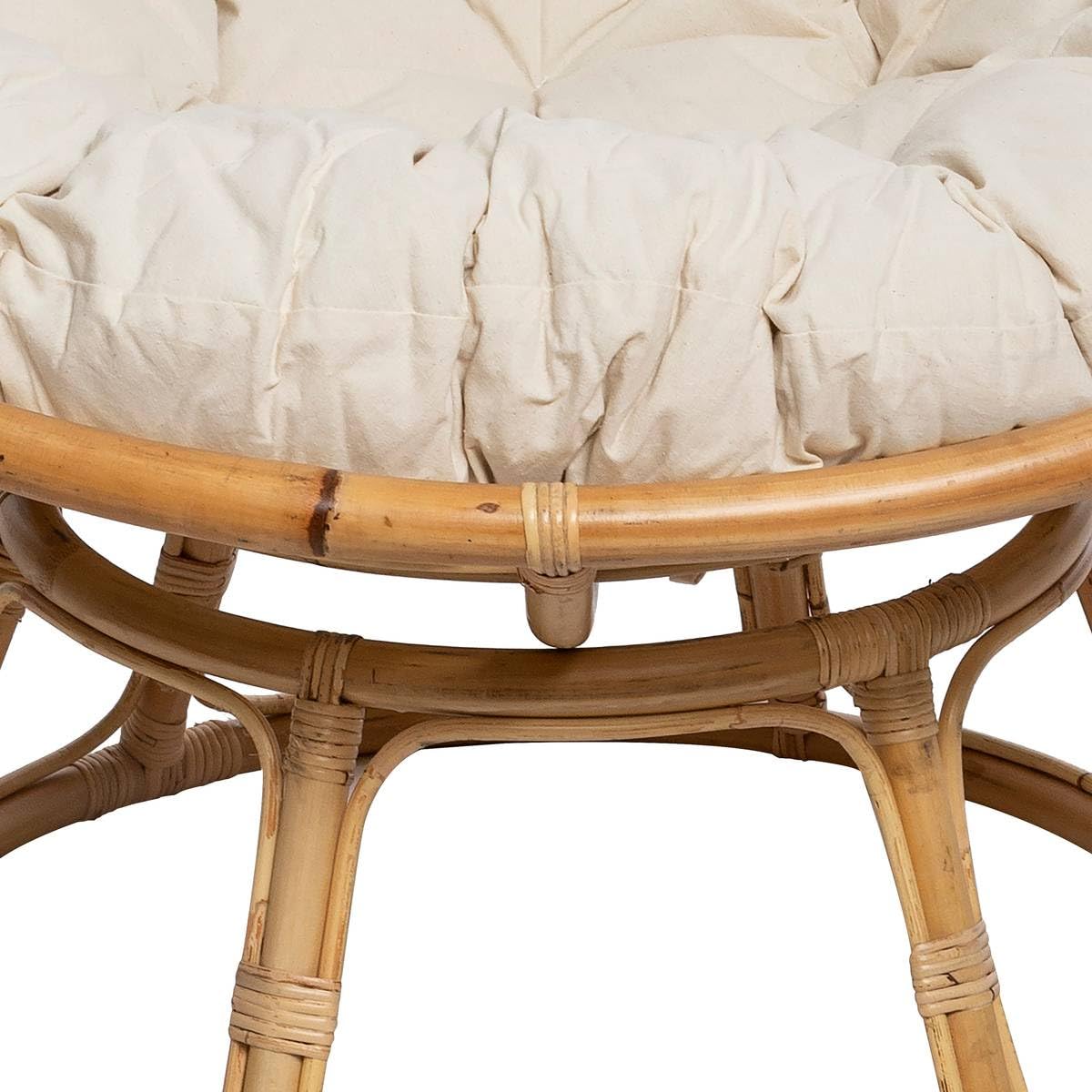 Atmosphera Créateur d'Intérieur - Fauteuil Seram en Rotin - Chaise Papasan Confortable avec Coussin - Intérieur et Extérieur - Mobilier de Jardin, Terrasse, Balcon, Salon