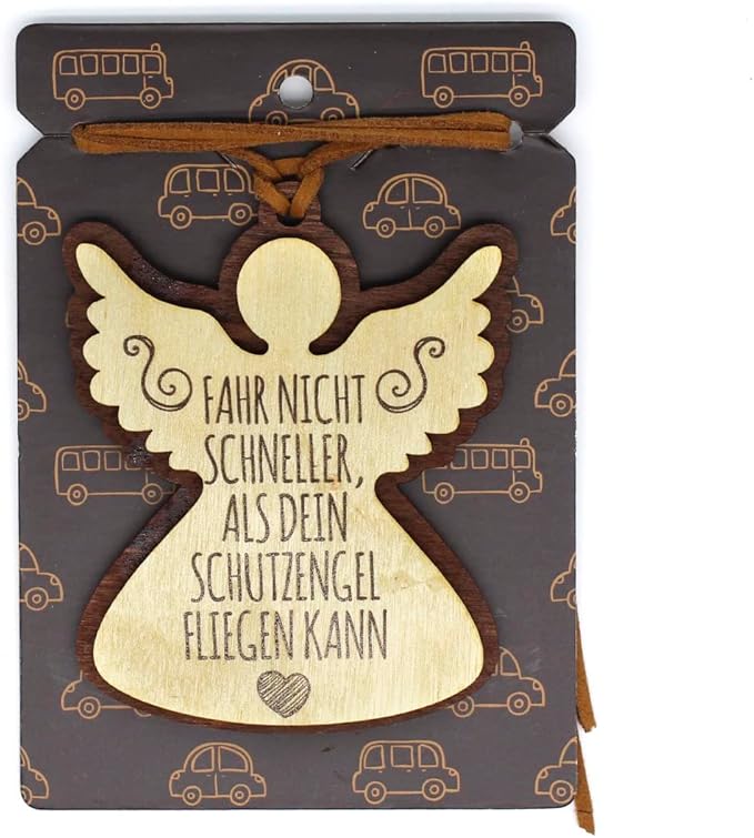 power gift FAHR NICHT SCHNELLER ALS DEIN SCHUTZENGEL FLIEGEN KANN Glücksanhänger