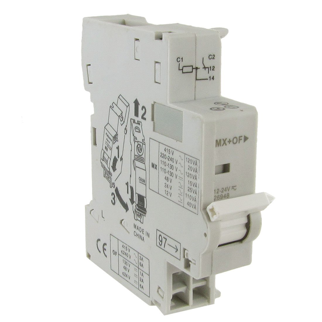 IEUMJNAT C65 MCB Mini Circuit Breaker 1P Shunt Tripper Release Auxiliary Switch