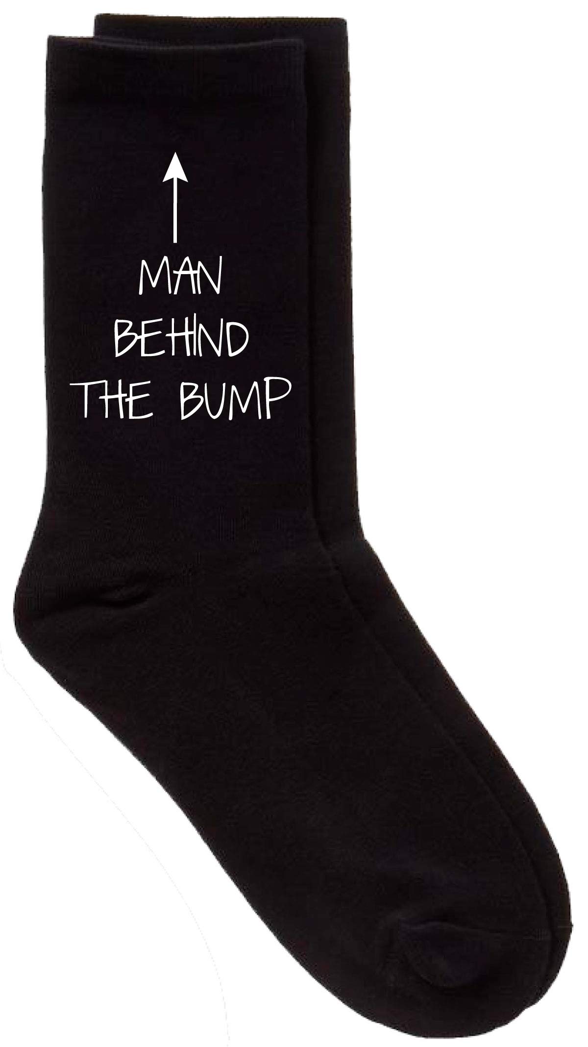 60 Second Makeover Limited Man Behind The Bump Men's Black Calf Socks Fathers Day Dad Husband Boyfriend Present