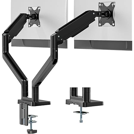 HumanTeck Dual Monitor Arms for 17 to 35 Inch Screens, Heavy Duty with ...
