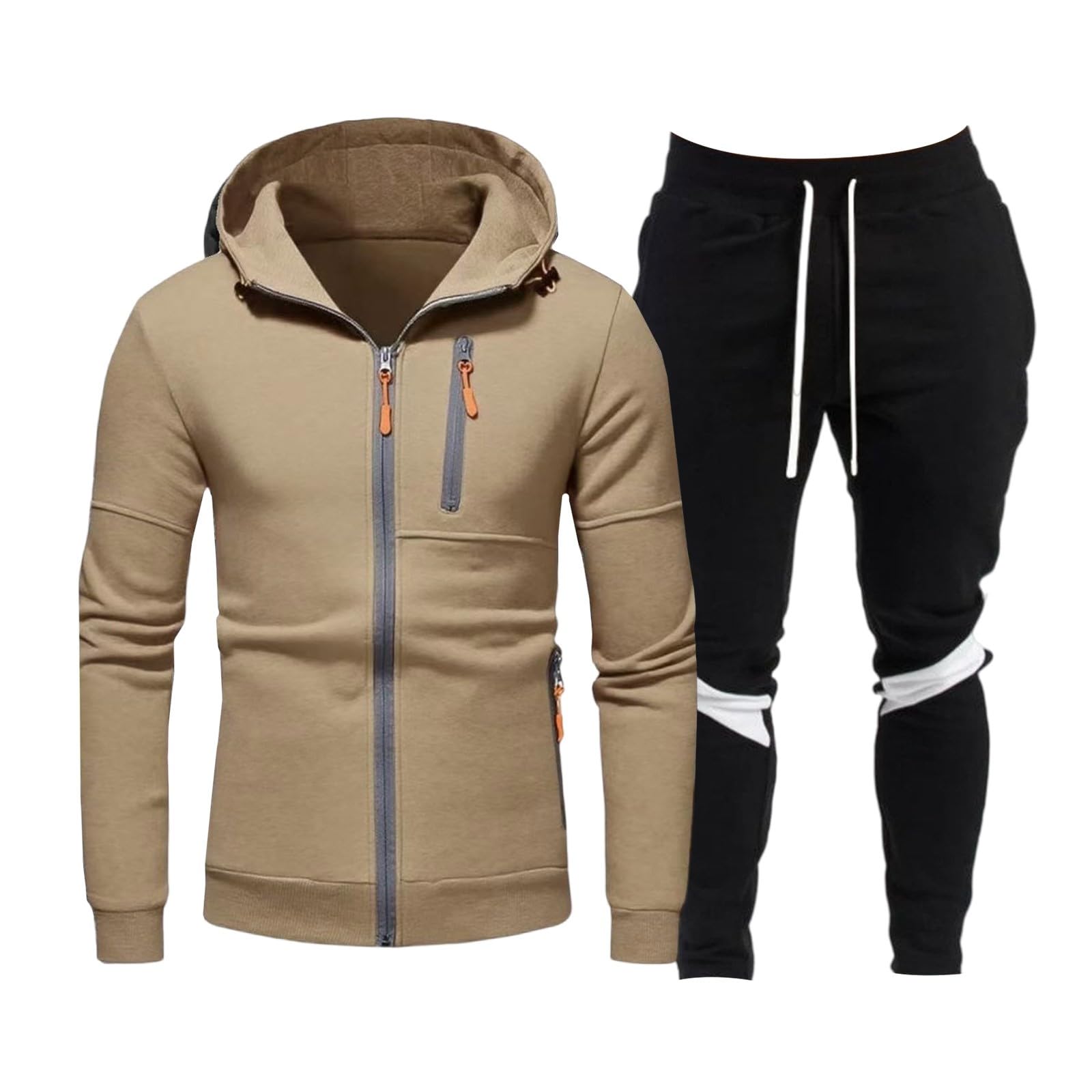 Generico Tuta Uomo con Lettere Stampa Set Sportivo Y2K Tute da Jogging Hip Hop Felpe Cappuccio e Pantaloni Top Larghi Sportivi Felpa Tracksuit,Tuta Elegante Uomo,Regalo Natale Halloween Capodanno