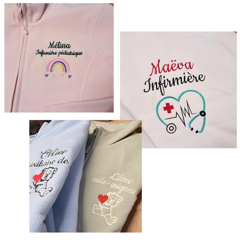 Veste polaire personnalisée pour femme ou homme, infirmière, sage femme, docteur, auxiliaire puéricultrice, travail médical, taille du S au 4XL