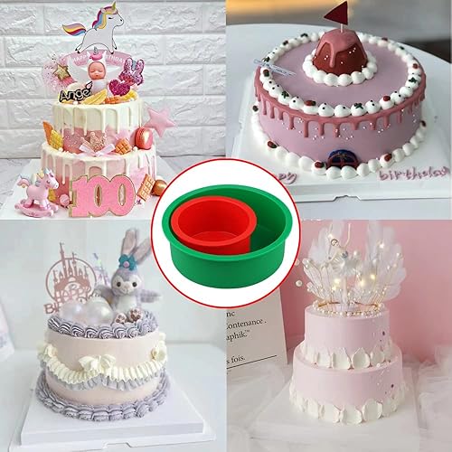 Miniatura 4 de Juego de moldes redondos de silicona, 6 unidades, moldes para hornear de 4 a 6 pulgadas para magdalenas, cupcakes, pastel de capas, pastel de queso,