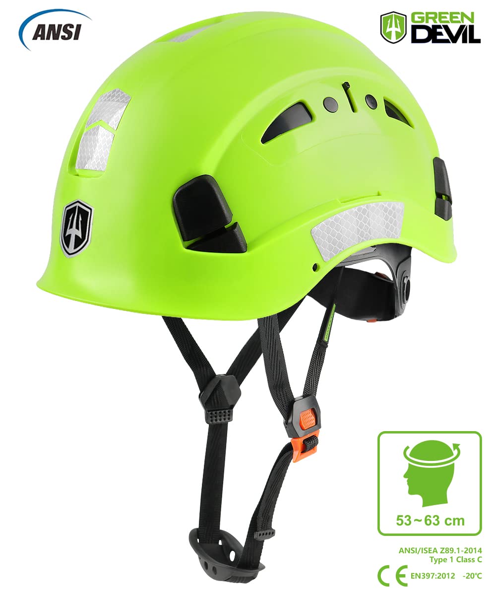 GREEN DEVIL Safety Helmet Hard Hat Adjustable Lightweight Vented