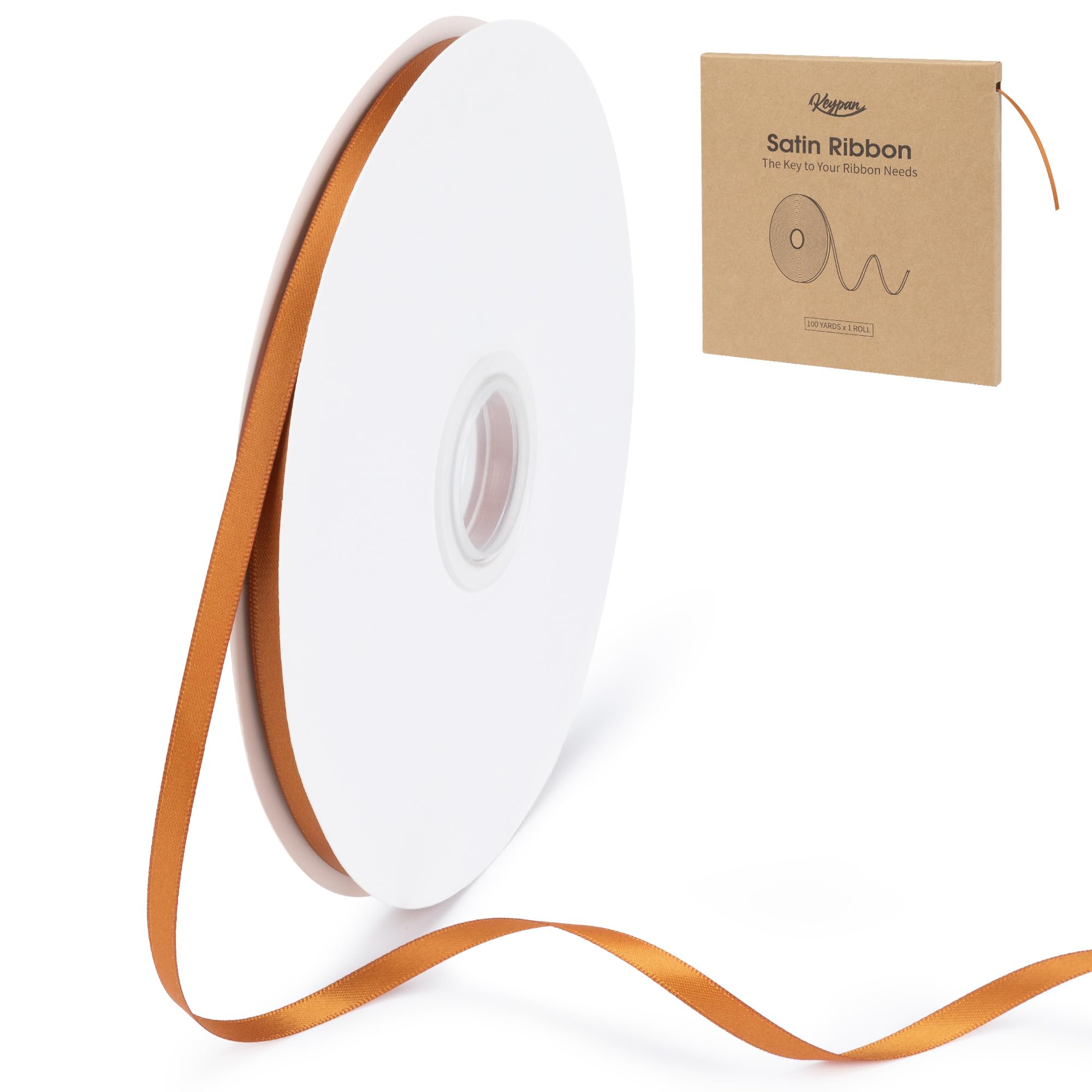 Keypan Copper Thin Satin Ribbon, 6mm x 91m