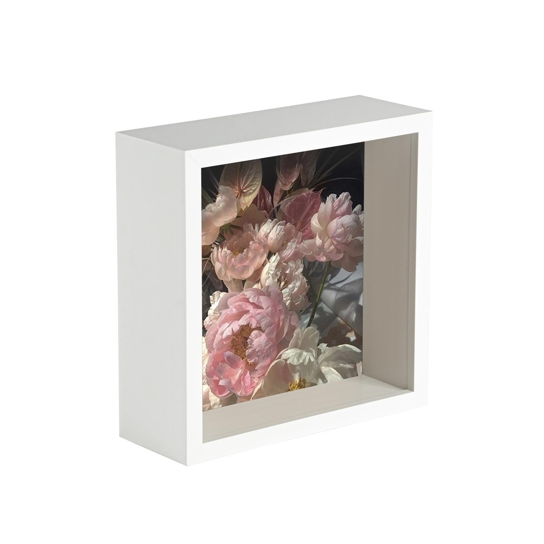 Nicola Spring White 6" X 6" 3D Deep Box Photo Frame