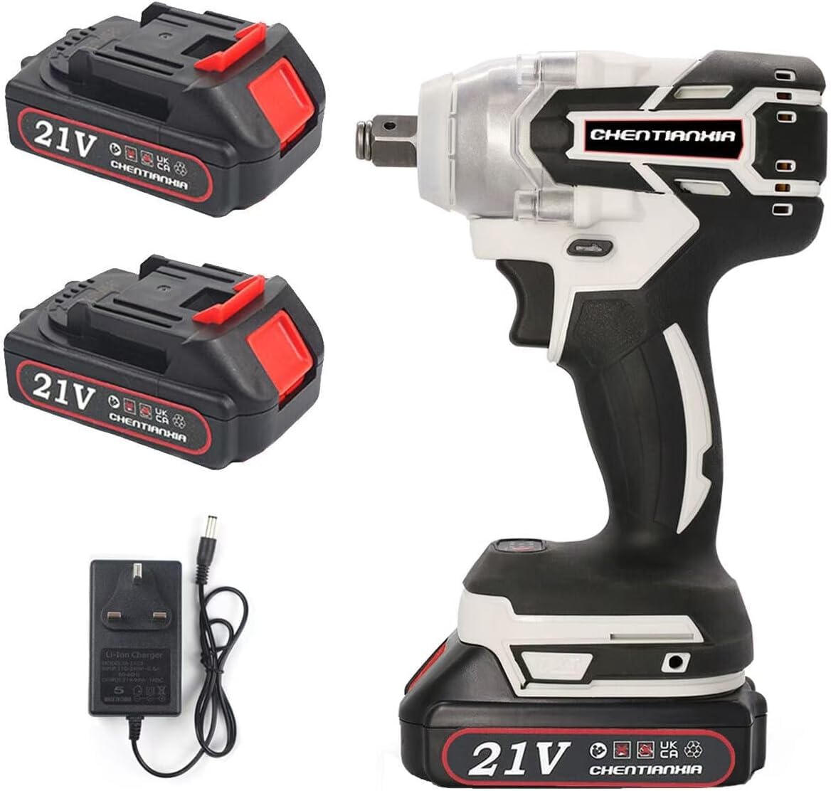 Cordless Electric Impact Wrench with 2 Rechargeable Batteries, Brushless High Torque Ratchet Driver Tool for Automotive & Household Fastening Tasks