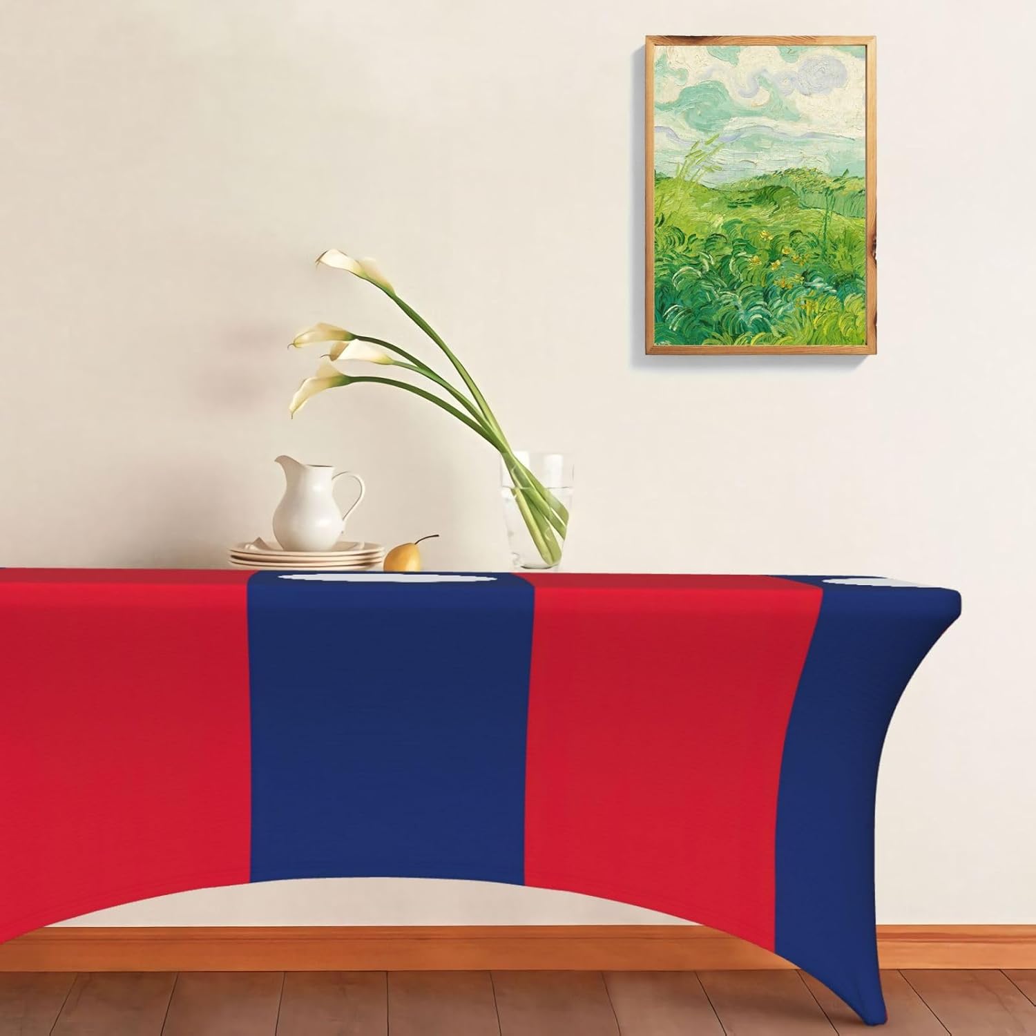 Flag of Laos Print Table Cover Rectangular Tablecloth for 6-Foot Tables for Wedding Banquets Outdoor