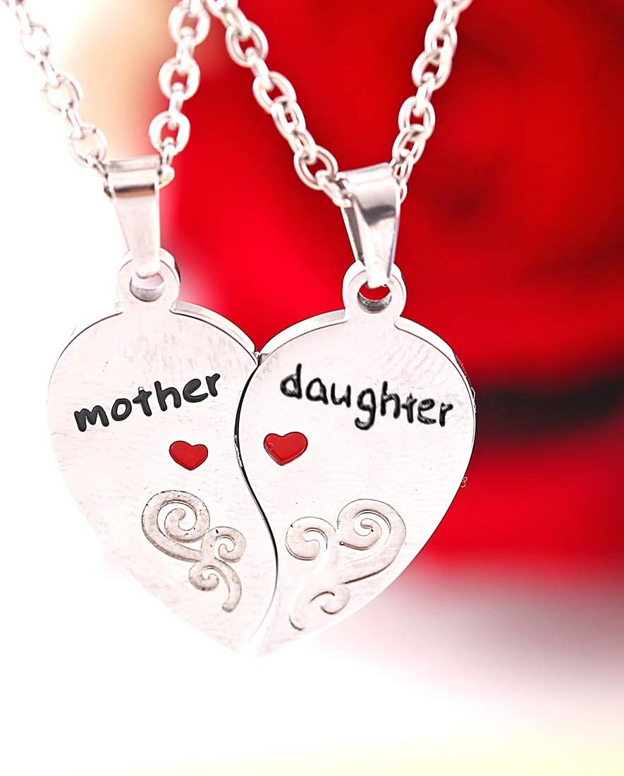 Anlive Mother Daughter Half Heart Necklaces Friendship Jewelry for Her - Image 6