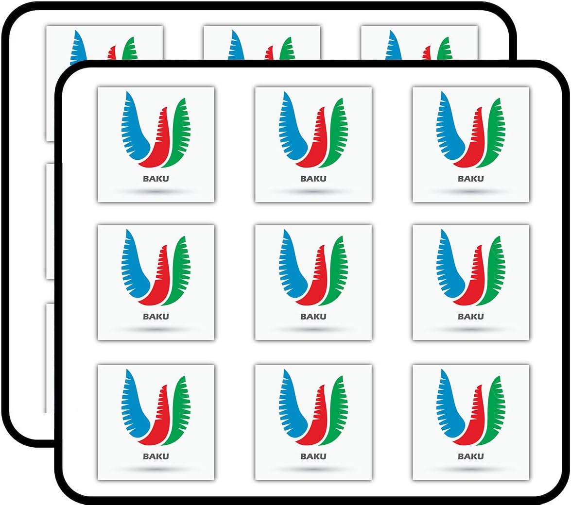 Baku Bird Symbol Travel Label Art Decor 2" Each Sticker for Scrapbooking, Calendars, Arts, Kids DIY Crafts, Album, Bullet Journals 18 Pack