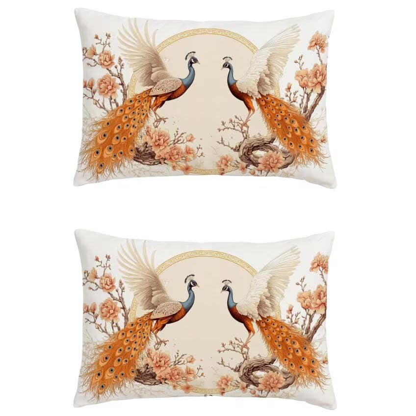 Housse de coussin orange rectangulaire en lin imperméable pour salon de jardin 80x100cm M-126