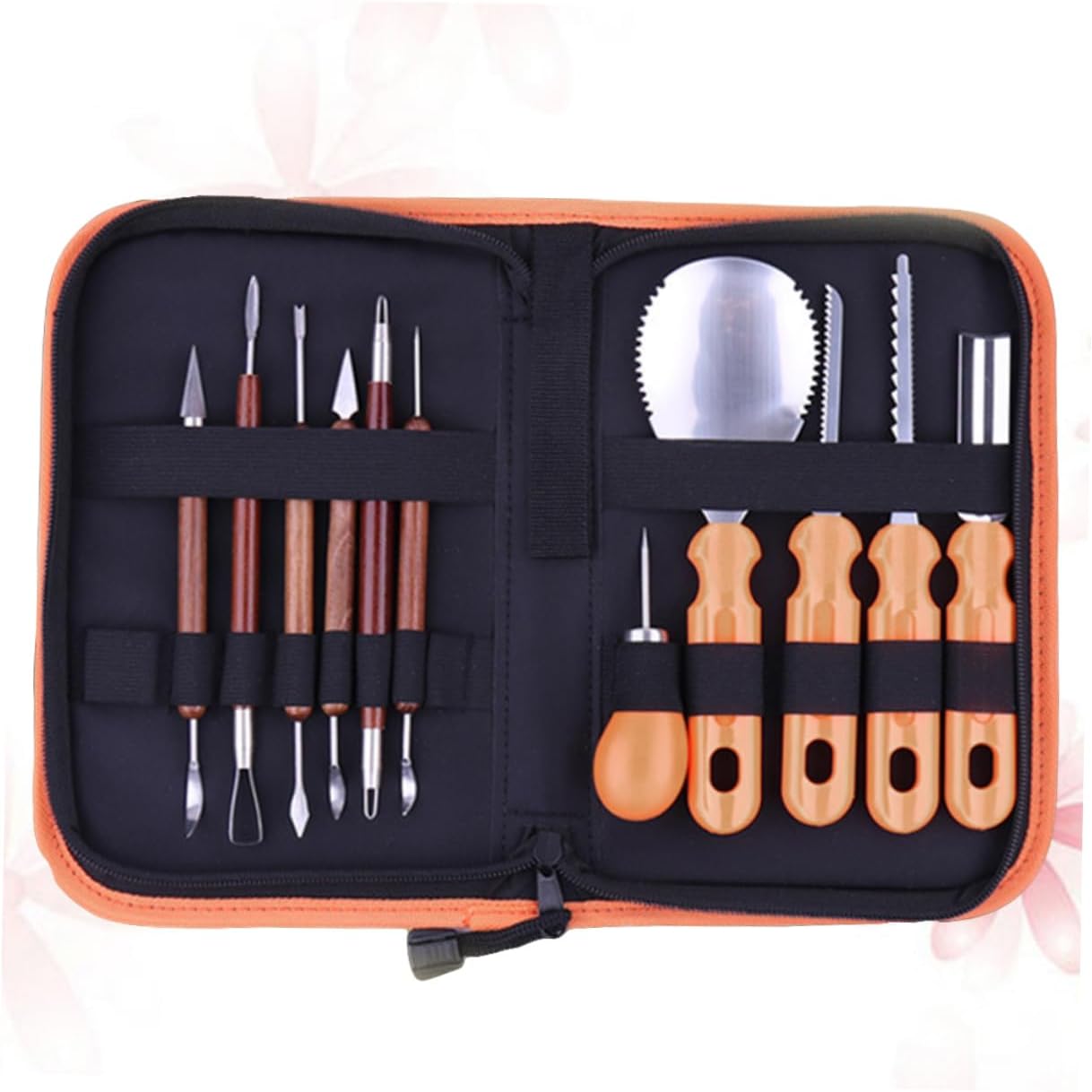 PRETYZOOM 36pcs Professional Pumpkin Carving Tools Halloween Double-sided Sculpting Kit Handle and Blades for Lanterns and Creative Decor