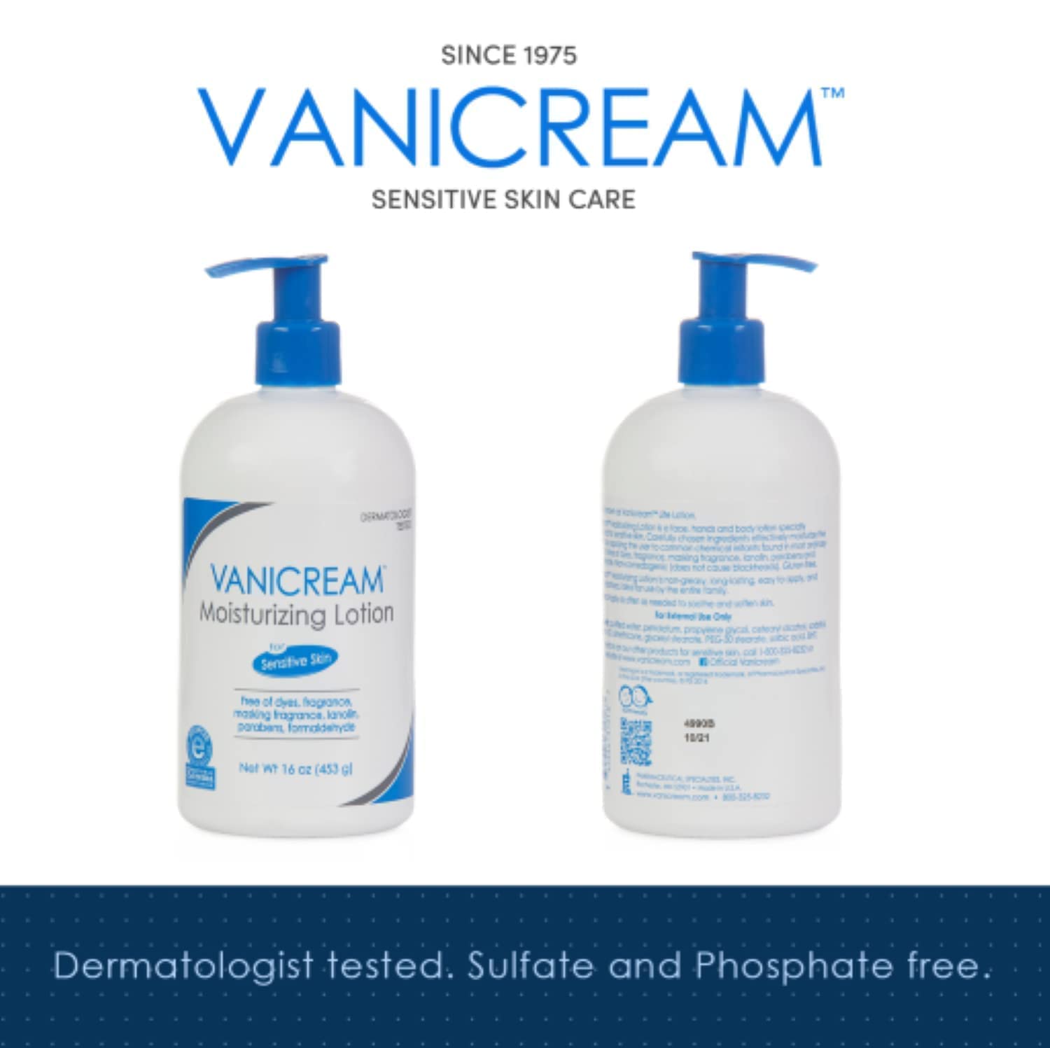 Vanicream Moisturizing Lotion with Pump, 16 Ounce & Facial Moisturizer with SPF, 2.5 Ounce