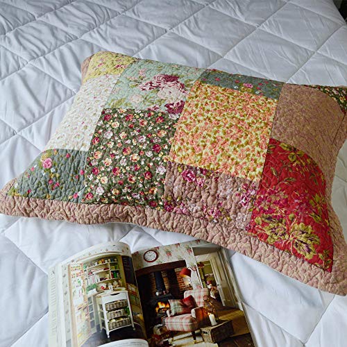 Kasentex B088Y3VFPX 100% Cotton Pillow Shams Floral Patchwork Design thumb #1