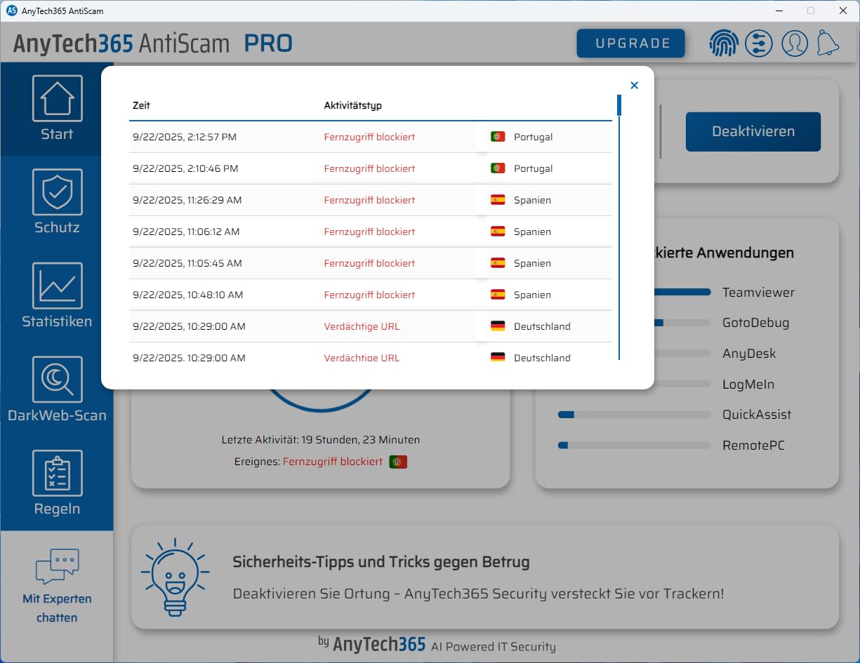 AnyTech365 AntiScam Pro | Kompatibel mit Windows| 1Gerät | 1 Jahr | Setzen Sie sich vor Betrug zur Wehr | Aktivierungscode per E-Mail [software_key_card]