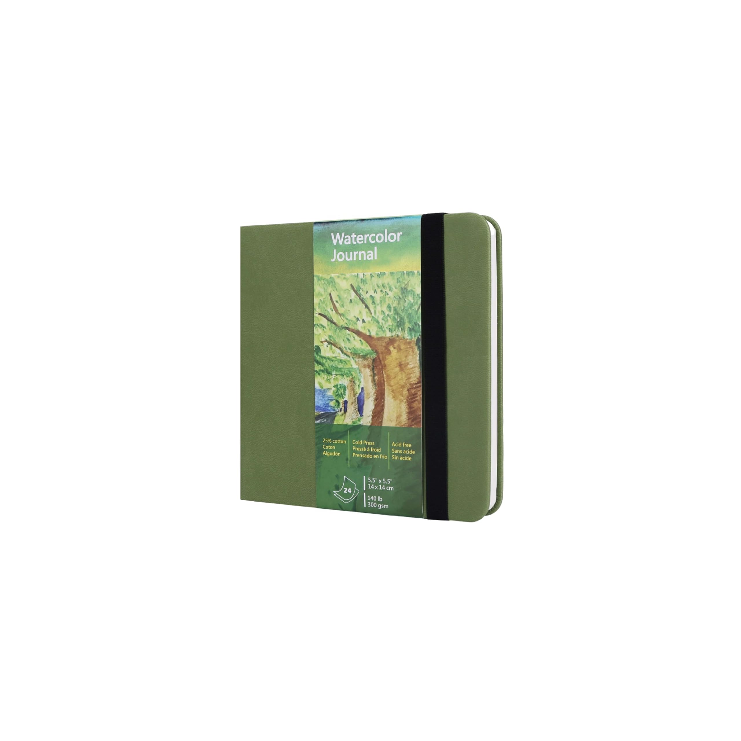 tumuarta Diario de acuarela, 140 libras, 300 g/m², papel de algodón, prensa en frío, 24 hojas, 48 páginas, cuadernos de dibujo de papel de acuarela para uso como cuaderno de viaje y bloc de medios
