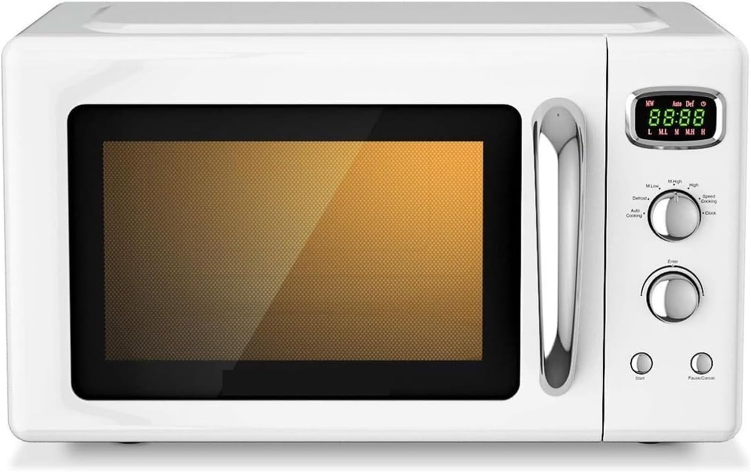 900W 0.9 Cu. Ft. Retro-Style Countertop Microwave Oven With 5 Power Levels, Auto Cooking, LED Display, Glass Turntable, Child Lo