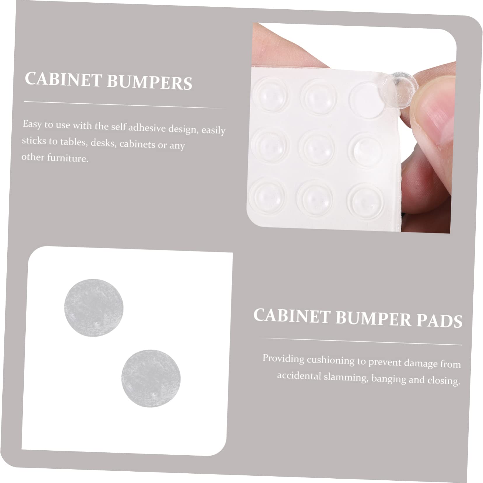 Operitacx 5 Set Particelle Colloidali Anti-collisione Paraurti Del Gabinetto Paracolpi Per Ante Dell'armadio Trasparenti Pad Per Armadietti Per Porte Silenziose Gel Di Silice 2 Fogli*5