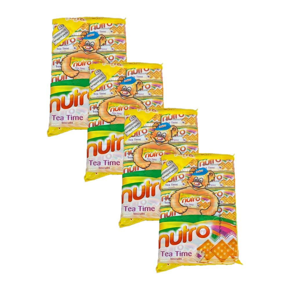 Britannia Nutro Tea Time Biscuits 19.04oz (540g) - Delicious, Light & Crispy Grocery Cookies - Best Treat for Friends & Family (Pack of 4)