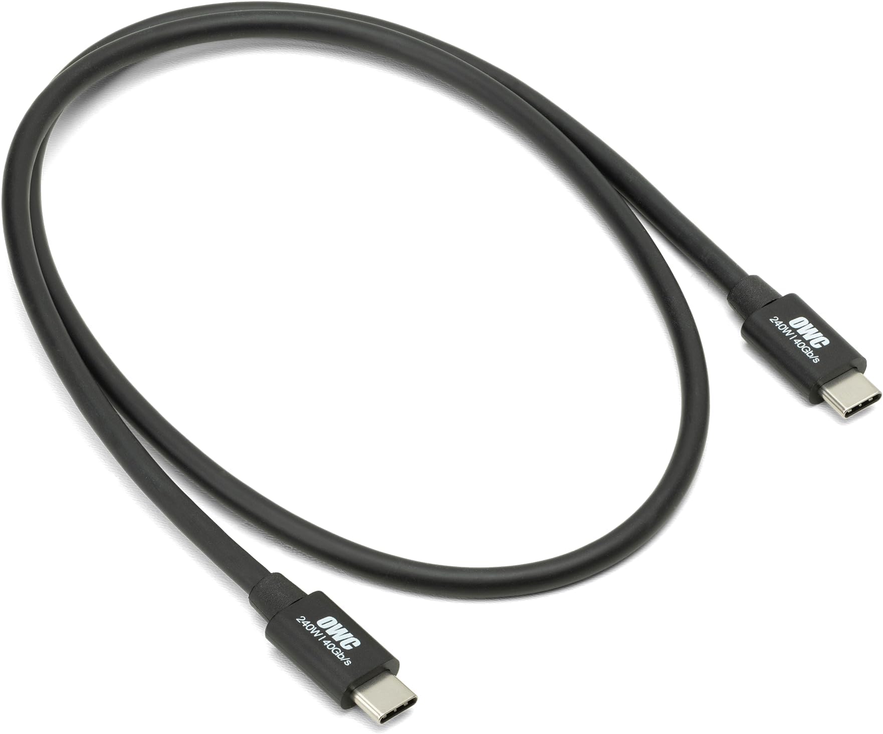 OWC 28-Inch Thunderbolt 4 and USB-C Cable with 40 GBPS Data Transfer, 240W Power Charging and 8K Video Capability (Black)