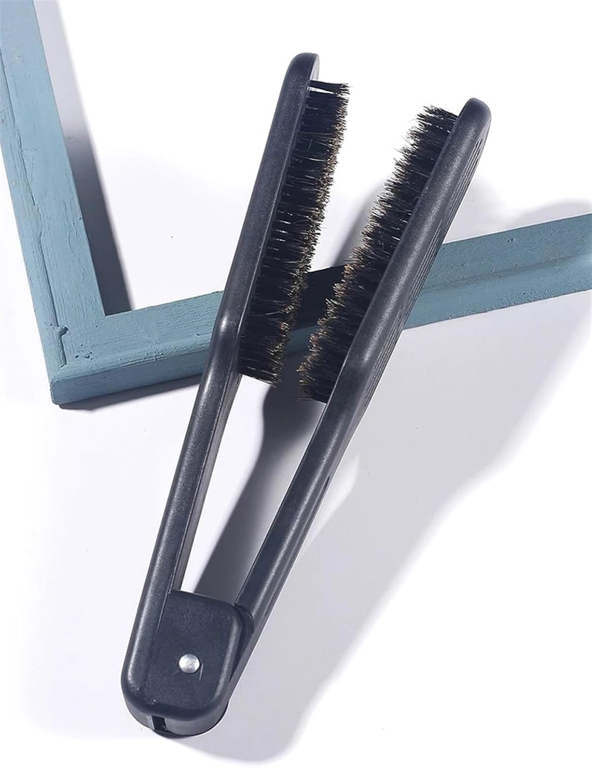 Pro Hairdressing Straightener Hairbrush Nylon Hair Straightening Double Brushes V Shape Comb Clamp Styling Tools (Size : 497-1)