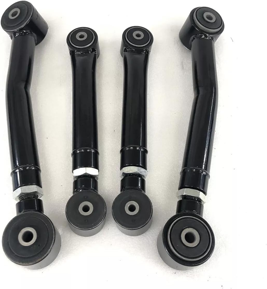 Adjustable Lower Suspension Control Arm and Adjustable Rear Upper Suspension Control Arm Replacement for 1993-1998 Grand Cherokee for 1998-2006 Jeep Wrangler TJ (BLACK)