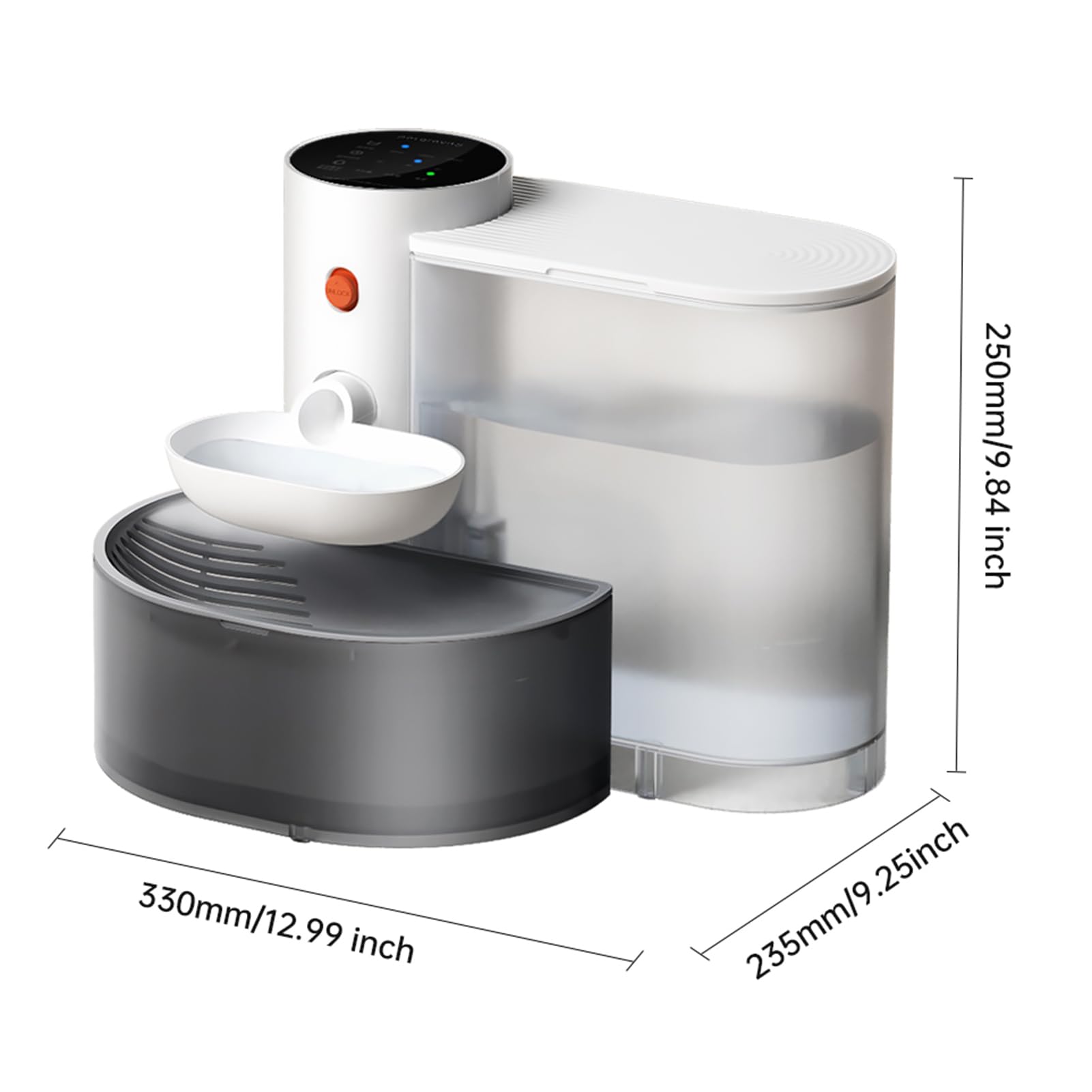 Aoresac Fuente de Agua Inteligente para Mascotas, Dispensador de Agua Automático Gatos, Ultrasilencioso con de Alerta, Diseño Desmontable, para Perros y Gatos, 3L