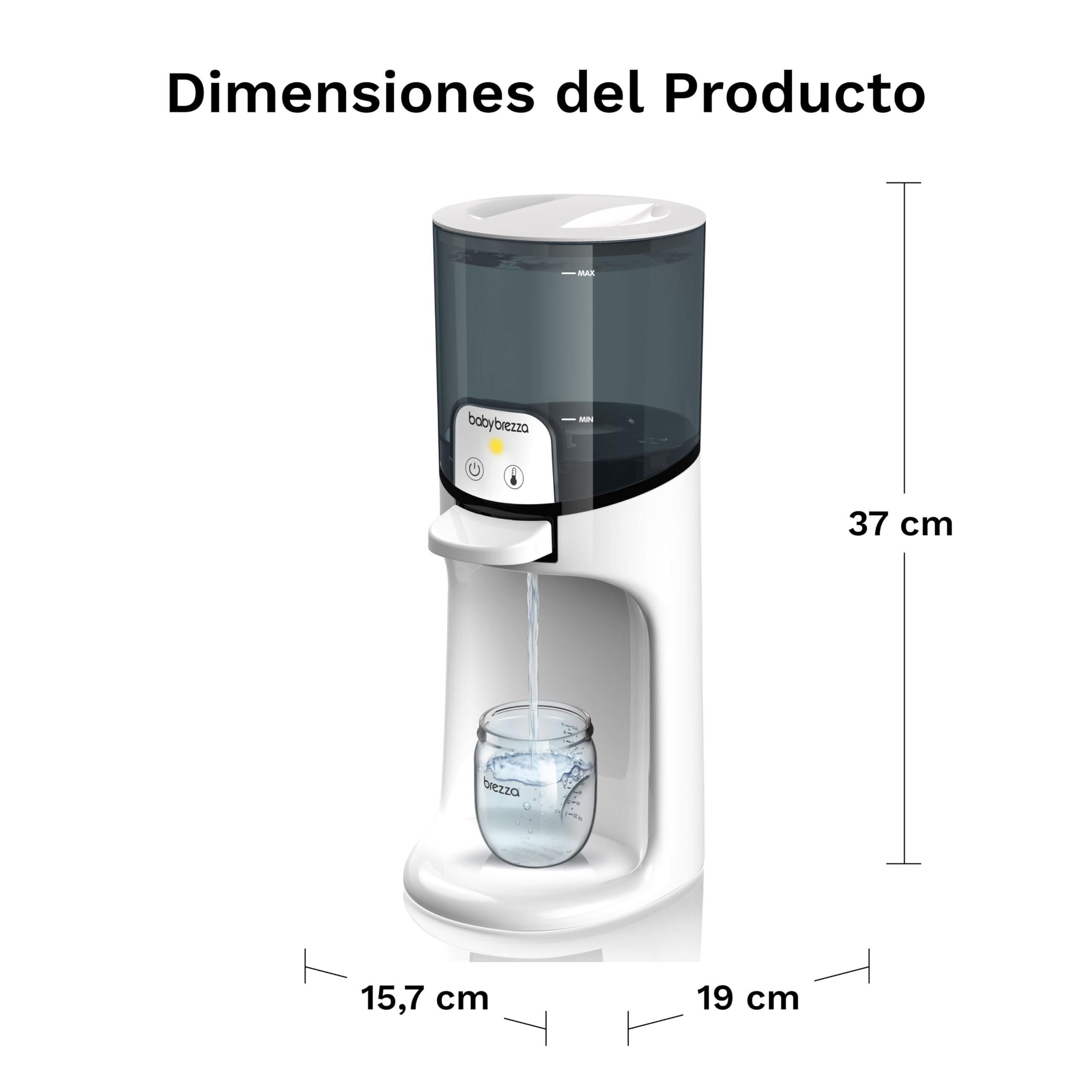 Baby Brezza - Instant Warmer - Calentador de Agua Instantáneo para Biberones - 3 Temperaturas, Compatible y Depósito Grande - Dispensador de Agua Caliente 24/7 - Preparador de Biberones Instantáneo