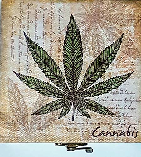MI RINCON Caja de Madera Cannabis, 12X12X7 cm