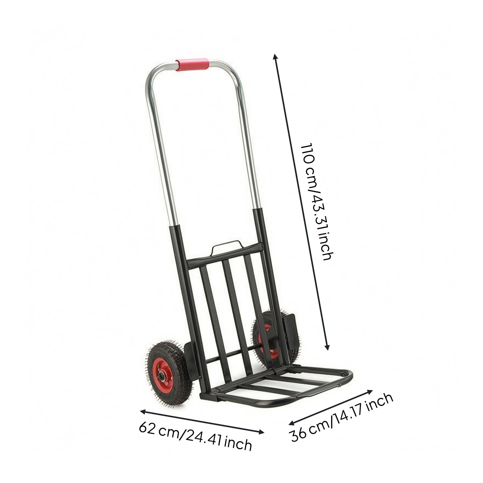 predolo Carrello Pieghevole Compatto Impugnatura vermiglia Imbottita, Carrello Pieghevole con Ruote, Regolabile in Altezza, per Magazzino, servizi di consegna, Stile A