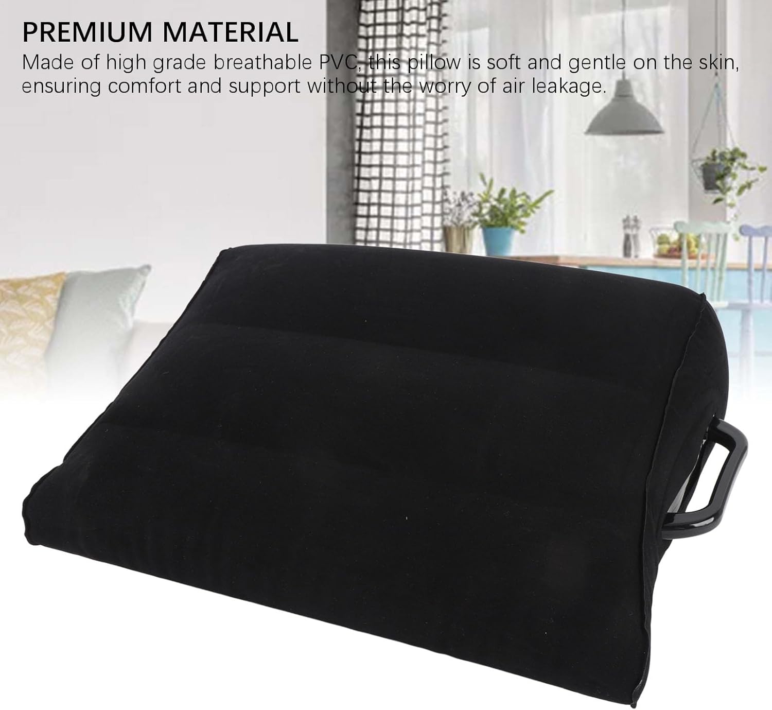 Dpofirs Inflatable Wedge Pillow for Couples, Portable PVC Flocking Support Pillow, Breathable Travel Intimate Moments Soft, Reading Lumbar Cushion for Back Pain and Pressure Relief