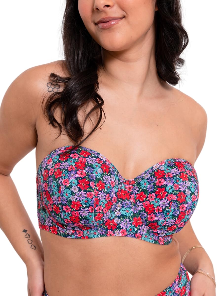 Curvy Kate Women's Floral Print Cs033307 Kitsch Kate Bandeau Bikini Top