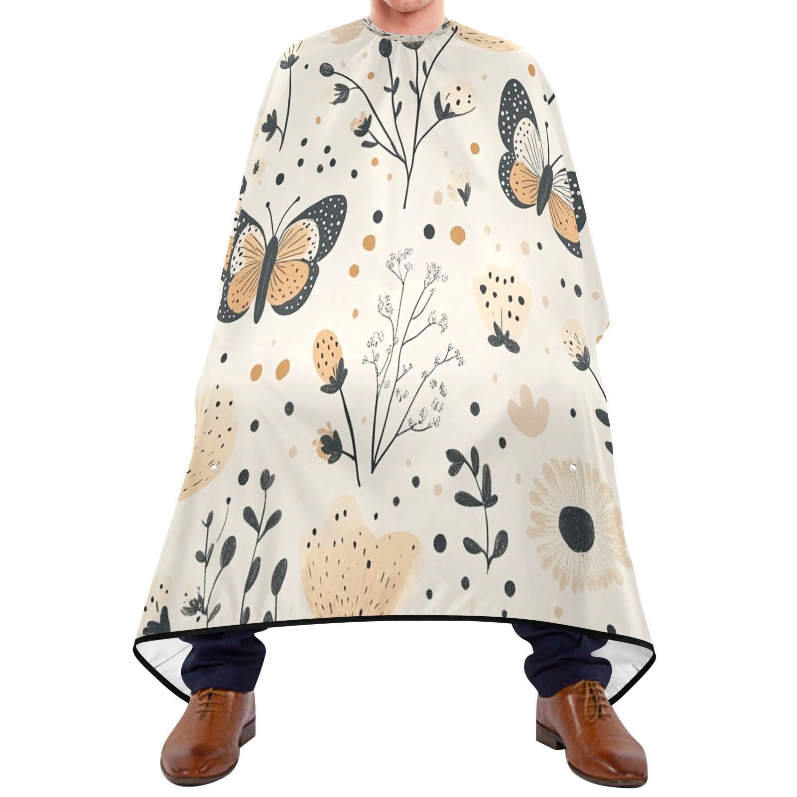 Kigai Flower Butterfly Hair Cutting Cape for Men & Women Waterproof Barber Cape Professional Hairdressing Salon Styling Apron with Adjustable Closure Snap