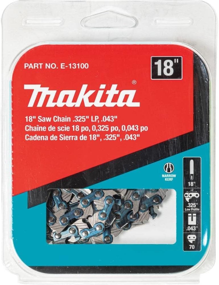 Makita 18 Inch Saw Chain, 0.325 Inch Lp, 0.043 Inch Gauge, 70 Links, Low Kickback