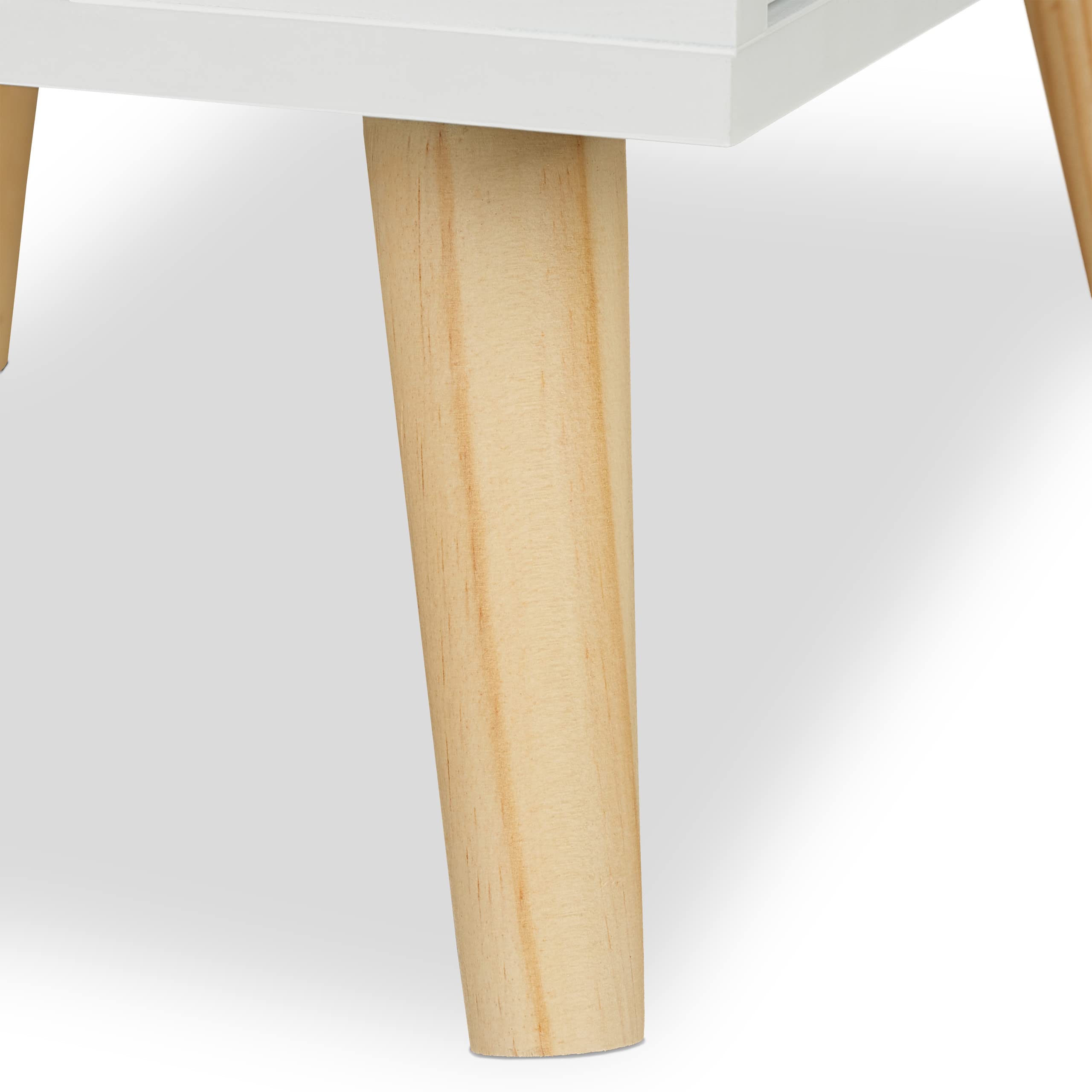 Relaxdays Table de Chevet pour Enfant, avec tiroir, HLP 31x38x30 cm, Chambre, Petite Commode, Bois et MDF, Blanc-Rose