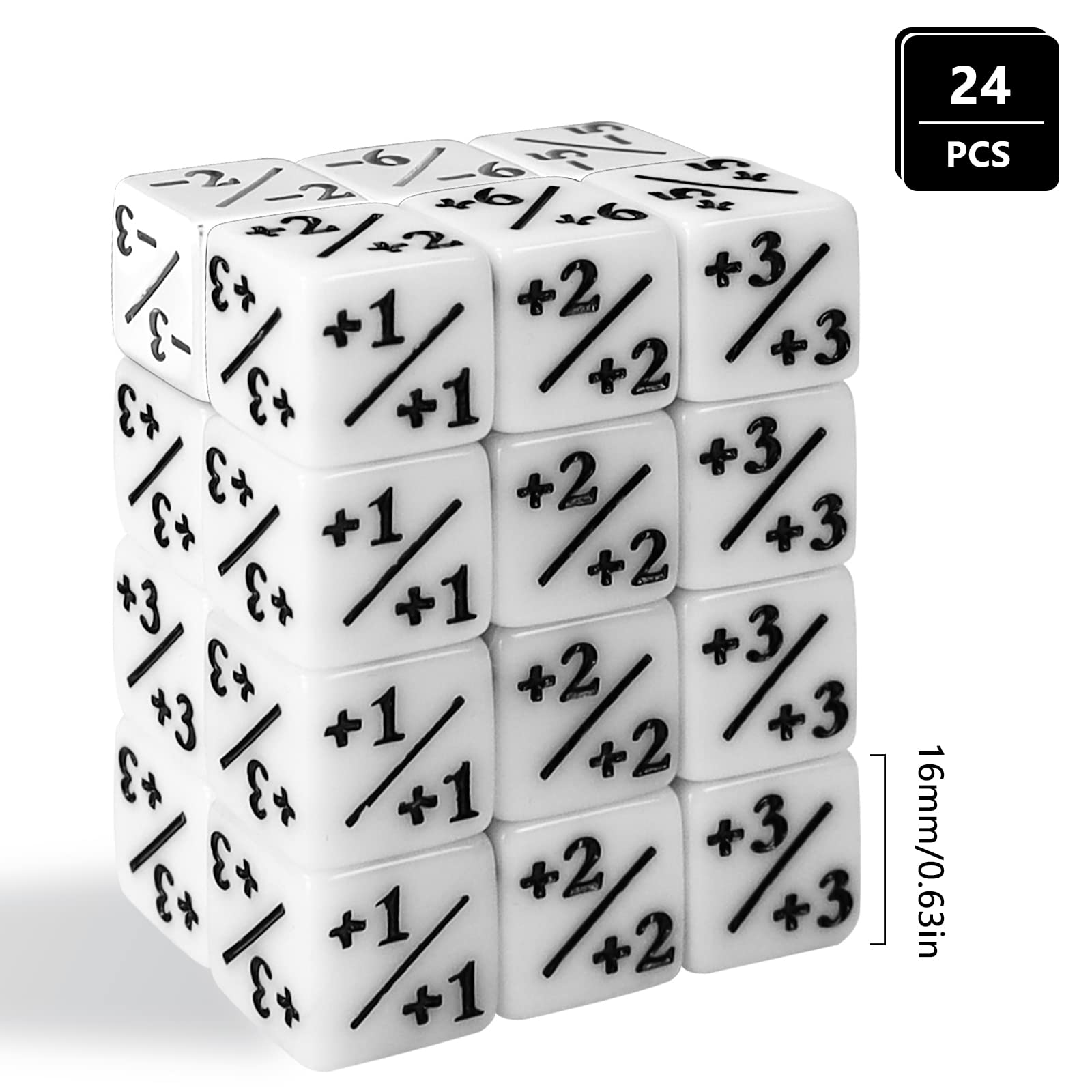24 Pieces MTG Dice Counters Token Dice, Magic The Gathering Glitter Sparkle Dice, Loyalty Dice Starry Marble D6 Dice Cube Compatible with MTG, CCG, Card Gaming Accessory (White) 1