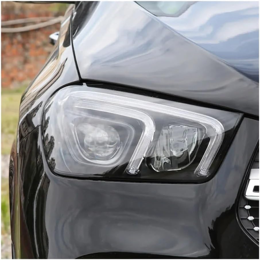 Car Headlight Glass Compatibie for Mercedes-Benz GLE 2020 2021 2022 2023 Car Parts Transparent Headlamp Shell Lens Cover Car Accessories Headlight Lens Cover Adhesive Lens Cover for(Large)