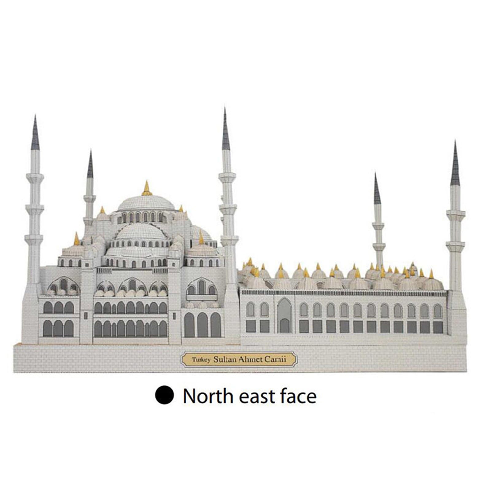 NATEFEMIN DIY Paper Architecture Model, 3D Paper Blue Mosque Sudan Model, Meaningful Gifts for Boys & Girls (Unassembled Kit)
