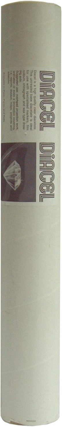 Film Acetate Roll, Clear, 610mm x 10m, 75 Microns, For Use With Specialised Markers, Film Colours And Chinagraph, Crystal Clear Film